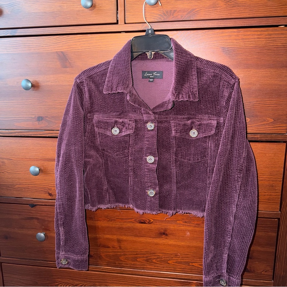 Love Tree Raw Hem Corduroy Jacket - Picture 2 of 7